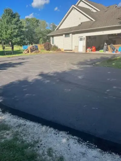 Driveway and parking apron at a large home