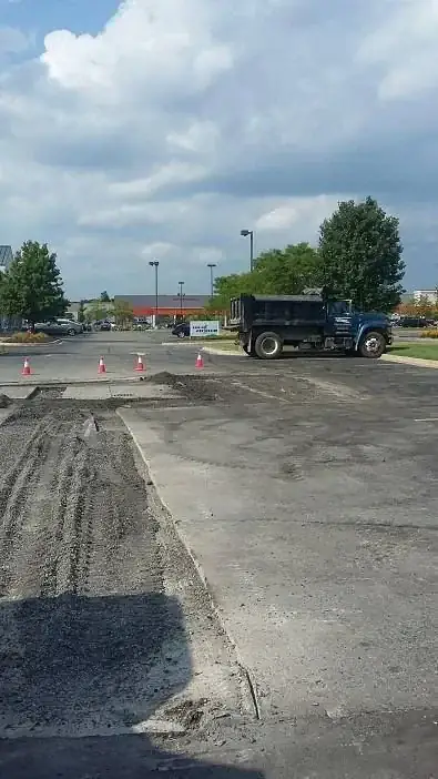 Commercial lot stripped back to base before paving