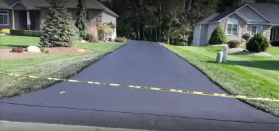 Driveway finished with edge marking